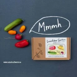 Mini-Gemüse' Saatgut: Balkonpaprika, Snackgurken, Obsttomaten, Radieschen -Bio Pflanzen Verkauf 0710102936 Lunchbox Garten mit Minigemuese 2 87439