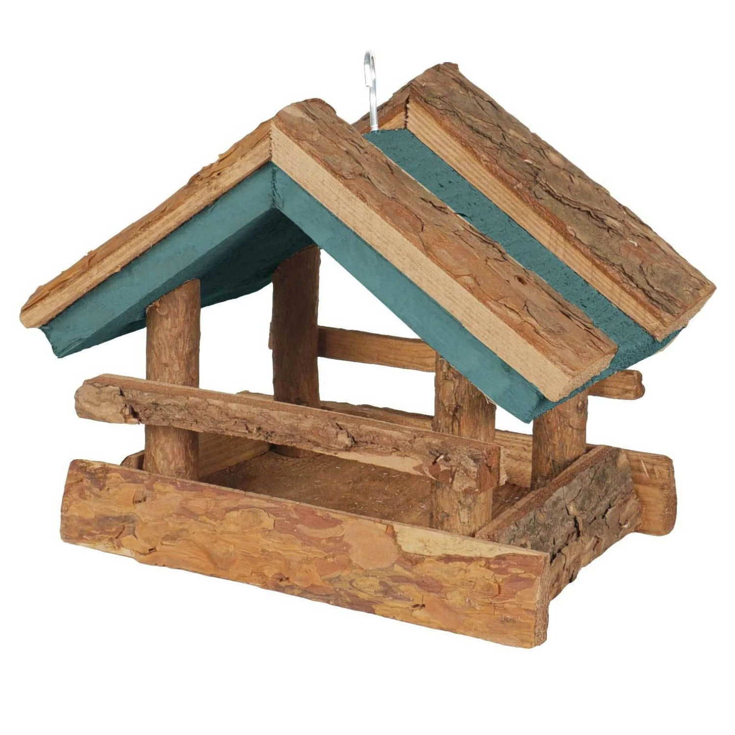 Vogelfutterhaus Kiefer Mit Rindendach, Braun Oder Grün, 19 X 24 X 22 Cm 1 Vogelfutterhaus Kiefer Mit Rindendach, Braun Oder Grün, 19 X 24 X 22 Cm