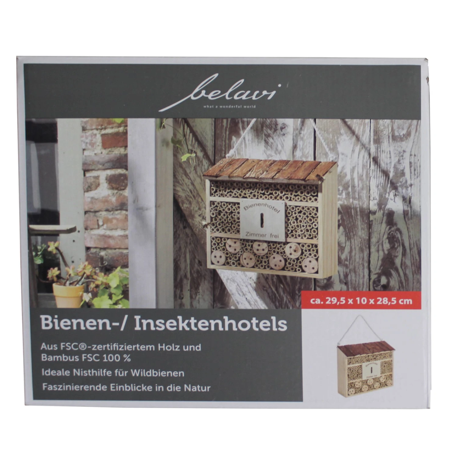 Insektenhotel 'Borke', Natur, Holz, Bambus, 29 X 10,5 X 31,5 Cm, 2,17 Kg 2 Insektenhotel 'Borke', Natur, Holz, Bambus, 29 X 10,5 X 31,5 Cm, 2,17 Kg – Bild 2