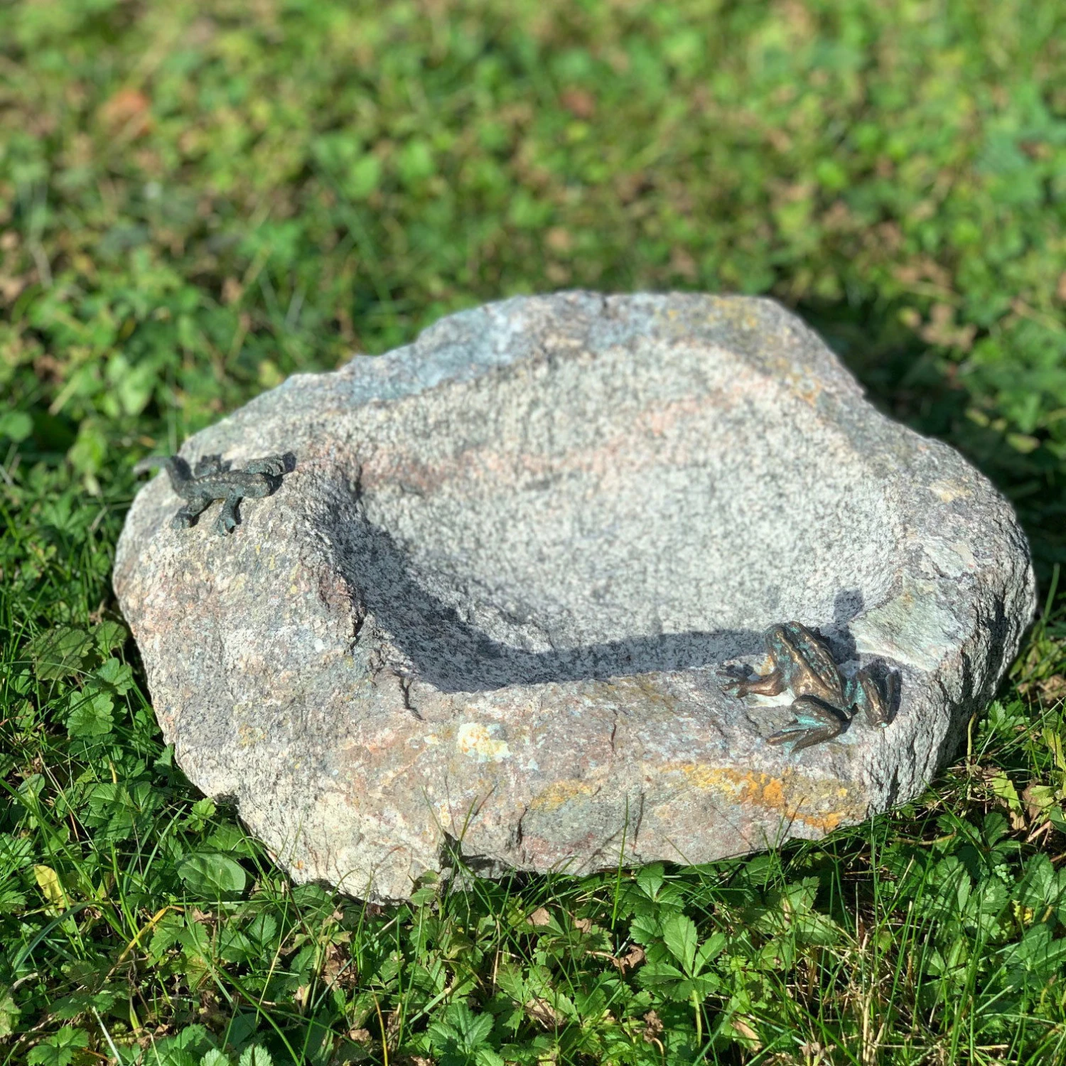 Rottenecker Vogeltränke Mit Frosch & Eidechse, Granit/Bronze, 10 X 25 X 20 Cm 1 Rottenecker Vogeltränke Mit Frosch & Eidechse, Granit/Bronze, 10 X 25 X 20 Cm
