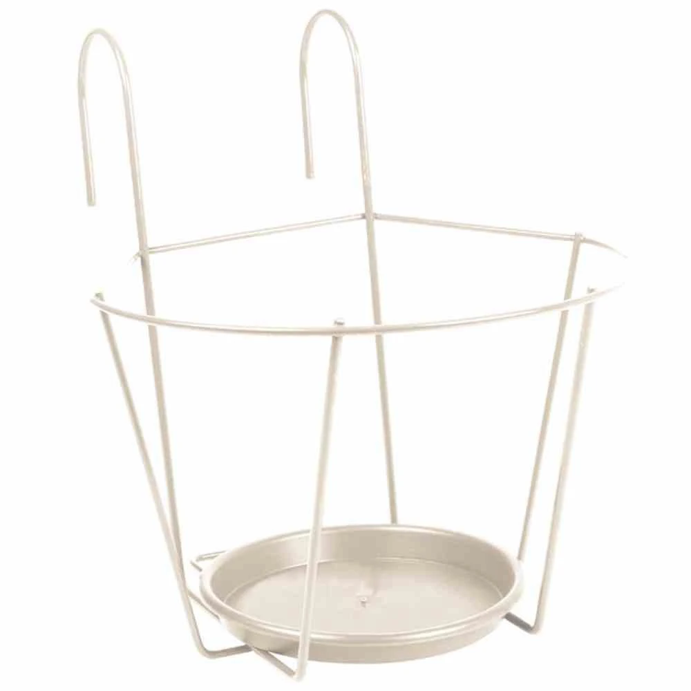 Haken-Blumentopfhalter, Metall, Weiß, Praktische Einhängehaken 1 Haken-Blumentopfhalter, Metall, Weiß, Praktische Einhängehaken