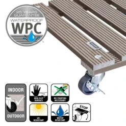 Multi Roller WPC, Tragkraft 80 Kg, Ca. 7 X 29 X 29 Cm -Bio Pflanzen Verkauf 0920600506 multi roller wpc taupe 5 116687