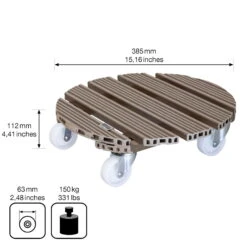 Multi Roller WPC, Tragkraft 150 Kg, Taupe, Ca. 11 X 39 X 39 Cm -Bio Pflanzen Verkauf 0920600508 multi roller wpc taupe 4 116700