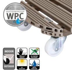 Multi Roller WPC, Tragkraft 150 Kg, Taupe, Ca. 11 X 39 X 39 Cm -Bio Pflanzen Verkauf 0920600508 multi roller wpc taupe 5 116699