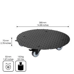 Pflanzenroller 'Alaska', Tragkraft 150 Kg, Anthrazit, Alu, 7 X 38 X 38 Cm -Bio Pflanzen Verkauf 0920600519 pflanzenroller alaska 4 116736