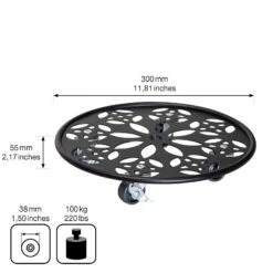 Pflanzenroller GH0936/0937, Tragkraft 100 Kg, Schwarz, Ø 30 Cm -Bio Pflanzen Verkauf 0920600520 pflanzenroller 4 116742