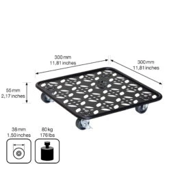 Pflanzenroller GH0936/0937, Tragkraft 80 Kg, Schwarz, Ø 30 Cm -Bio Pflanzen Verkauf 0920600521 pflanzenroller 4 116748