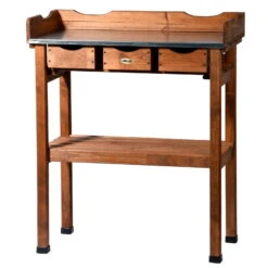 Pflanztisch, Natur, Kiefernholz, 78 X 38 X H91 Cm -Bio Pflanzen Verkauf 0940700263 Pflanztisch mit Schubladen 1 118913