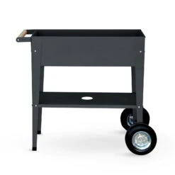 Hochbeet-Trolley Mit Rädern, Anthrazit, Metall, 75 X 35 X 80 Cm, 47 L -Bio Pflanzen Verkauf 0980250141 Urban Garden Trolly auf Raedern anthrazit 7 84496