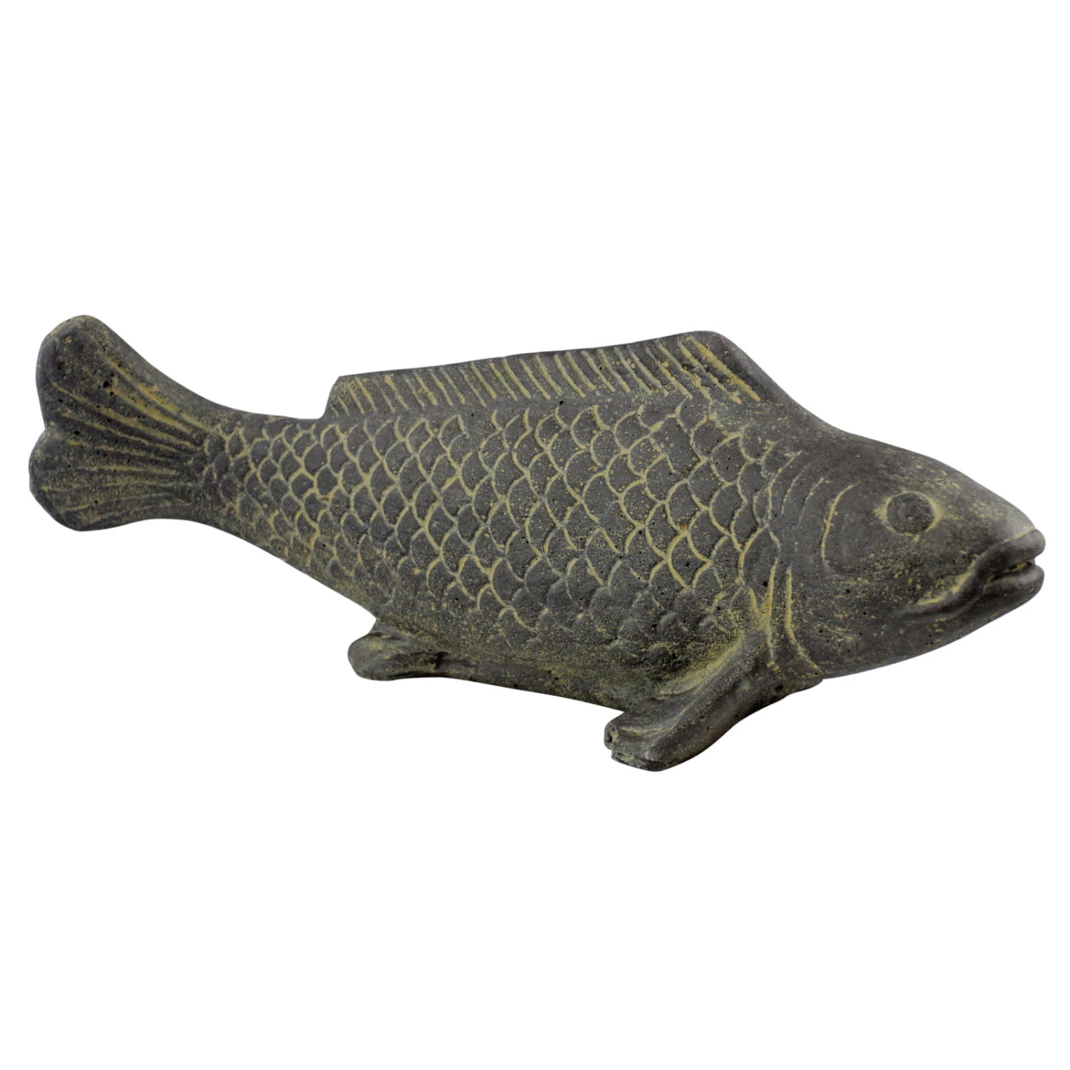 Fisch Geschnitzt, Grau, Gefärbt, Steinguss, 16 X 40 X 13 Cm 1 Fisch Geschnitzt, Grau, Gefärbt, Steinguss, 16 X 40 X 13 Cm