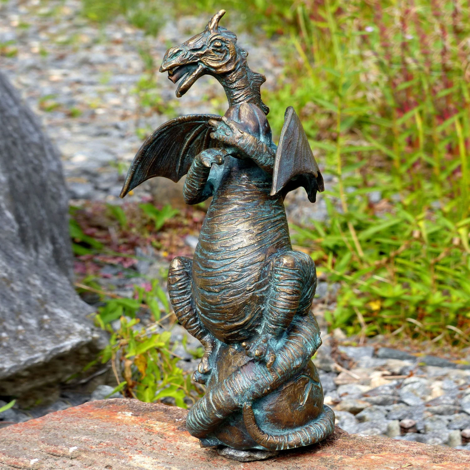 Rottenecker Bronze-Drache Mit Walnuss, Wasserspeiend, 29 X 19 X 11 Cm 3 Rottenecker Bronze-Drache Mit Walnuss, Wasserspeiend, 29 X 19 X 11 Cm – Bild 3