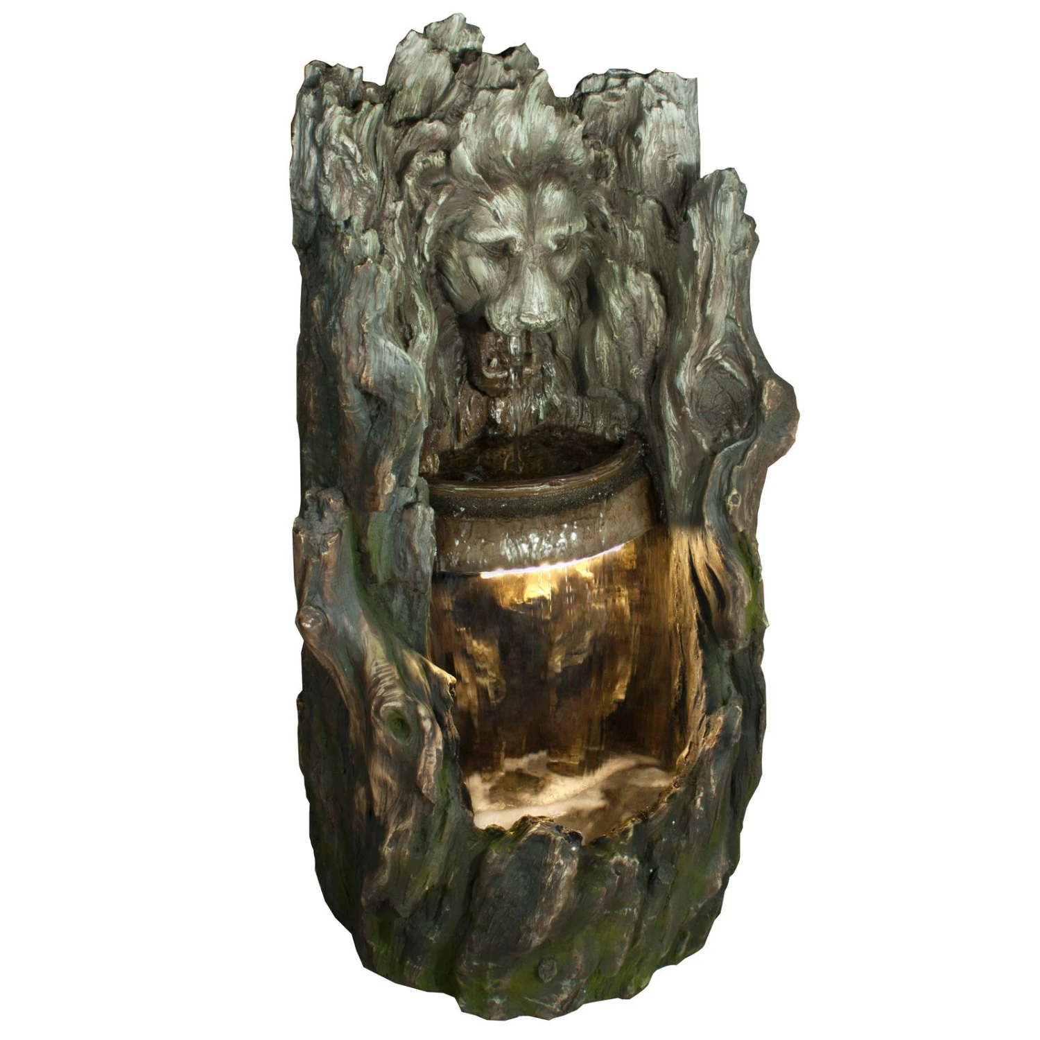 Brunnen Inkl. Pumpe & Licht, Holzoptik, Ca. 52 X 49 X 100 Cm 1 Brunnen Inkl. Pumpe & Licht, Holzoptik, Ca. 52 X 49 X 100 Cm