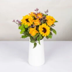 Gemischter Blumenbund 'Sommergruß' Inkl. Gratis Grußkarte -Bio Pflanzen Verkauf 1025700005 DIY Mixbund Sommergruss Helianthus Rose Santini Statice 2 94406
