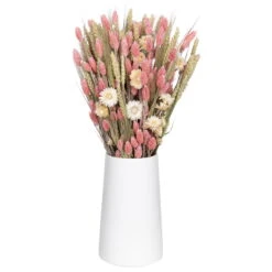 Weißer Trockenstrauß & Rosa Glanzgras, 3er-Set, Länge Ca. 55 - 70 Cm -Bio Pflanzen Verkauf 1055300004 Trockenstrauss weiss Phalaris rosa 1 83167