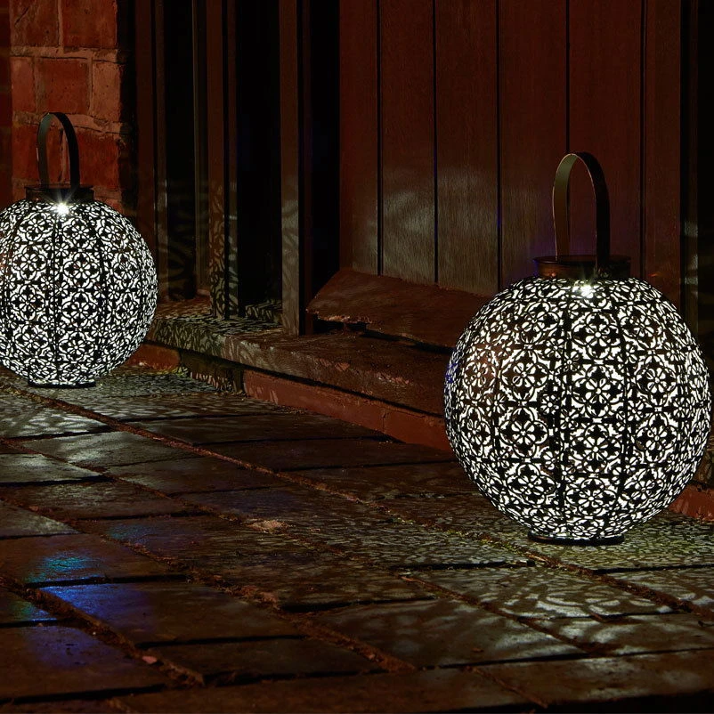 Solarlaterne Damast, Bronze, Ø 18 Cm 2 Solarlaterne Damast, Bronze, Ø 18 Cm – Bild 2