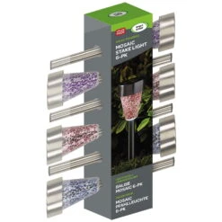 Mosaic Solarpfahlleuchte, Edelstahl / Glas, Silber / Bunt, 36 X 7,5 Cm, 6er Pack 6 Mosaic Solarpfahlleuchte, Edelstahl / Glas, Silber / Bunt, 36 X 7,5 Cm, 6er Pack -Bio Pflanzen Verkauf 2950100372 Solarpfahlleuchte Mosaic 6Stueck PRINT 61371