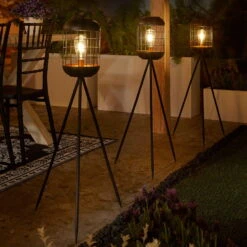 Solarlaterne 'Lighthouse', Schwarz, Metall, Höhe 92 Cm -Bio Pflanzen Verkauf 2950100608 Solar Motive Laterne metall Modell Lighthouse H92cm 1 96752