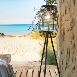 Solar-Standleuchte 'Killarney', Schwarz, Metall, Ø 20,5 X H 32 Cm -Bio Pflanzen Verkauf 2950100705 Solar Filament LED Dreibein Killarney 3 120447