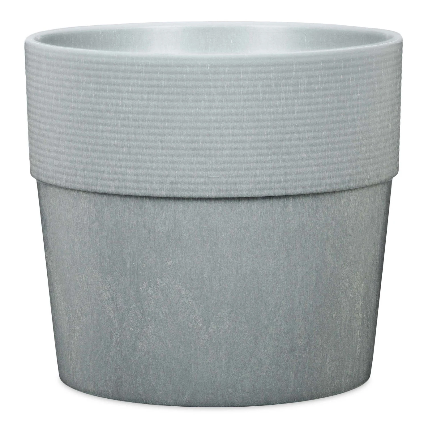 Pflanzgefäß 'Groove' Mit Reservoir, Rund, Beton, Hellgrau, Kunststoff 1 Pflanzgefäß 'Groove' Mit Reservoir, Rund, Beton, Hellgrau, Kunststoff