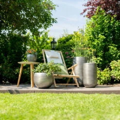 Pflanzgefäß 'Rowen', Silber, Ø 41 X H 72 Cm -Bio Pflanzen Verkauf 3210801614 3210801615 3210801617 3210801618 3210801635 3210801636 3210801637 3210801638 Pflanzgefaess Rowen silber 2 114961 1