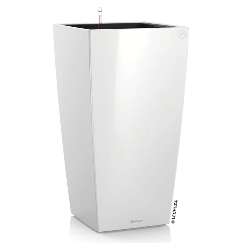 LECHUZA Cubico Premium 40, Weiß Hochglanz, All-in-One-Set, 40 X 40, H:75 Cm – Bild 2