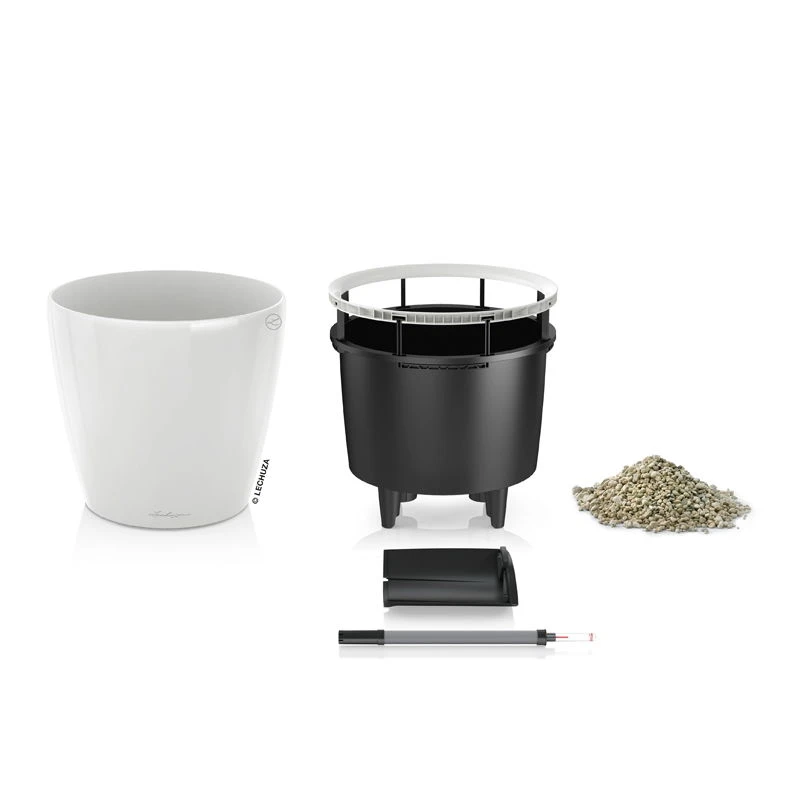 LECHUZA Classico Premium 28 LS, Weiß Hochglanz, All-in-One-Set, Ø 28 Cm, H:26 Cm 3 LECHUZA Classico Premium 28 LS, Weiß Hochglanz, All-in-One-Set, Ø 28 Cm, H:26 Cm – Bild 3