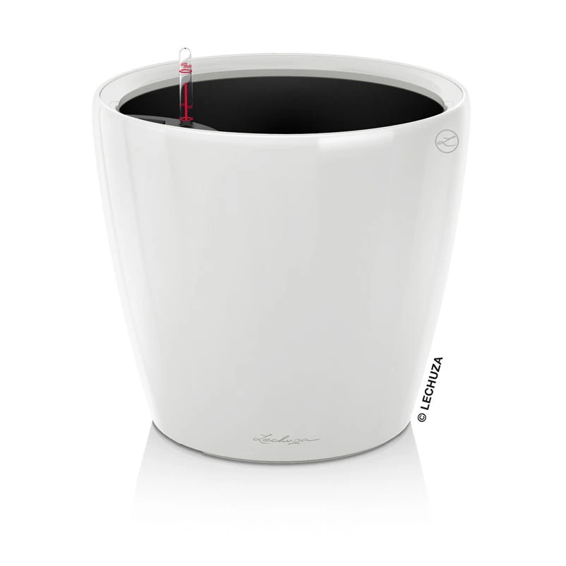 LECHUZA Classico Premium 28 LS, Weiß Hochglanz, All-in-One-Set, Ø 28 Cm, H:26 Cm 2 LECHUZA Classico Premium 28 LS, Weiß Hochglanz, All-in-One-Set, Ø 28 Cm, H:26 Cm – Bild 2