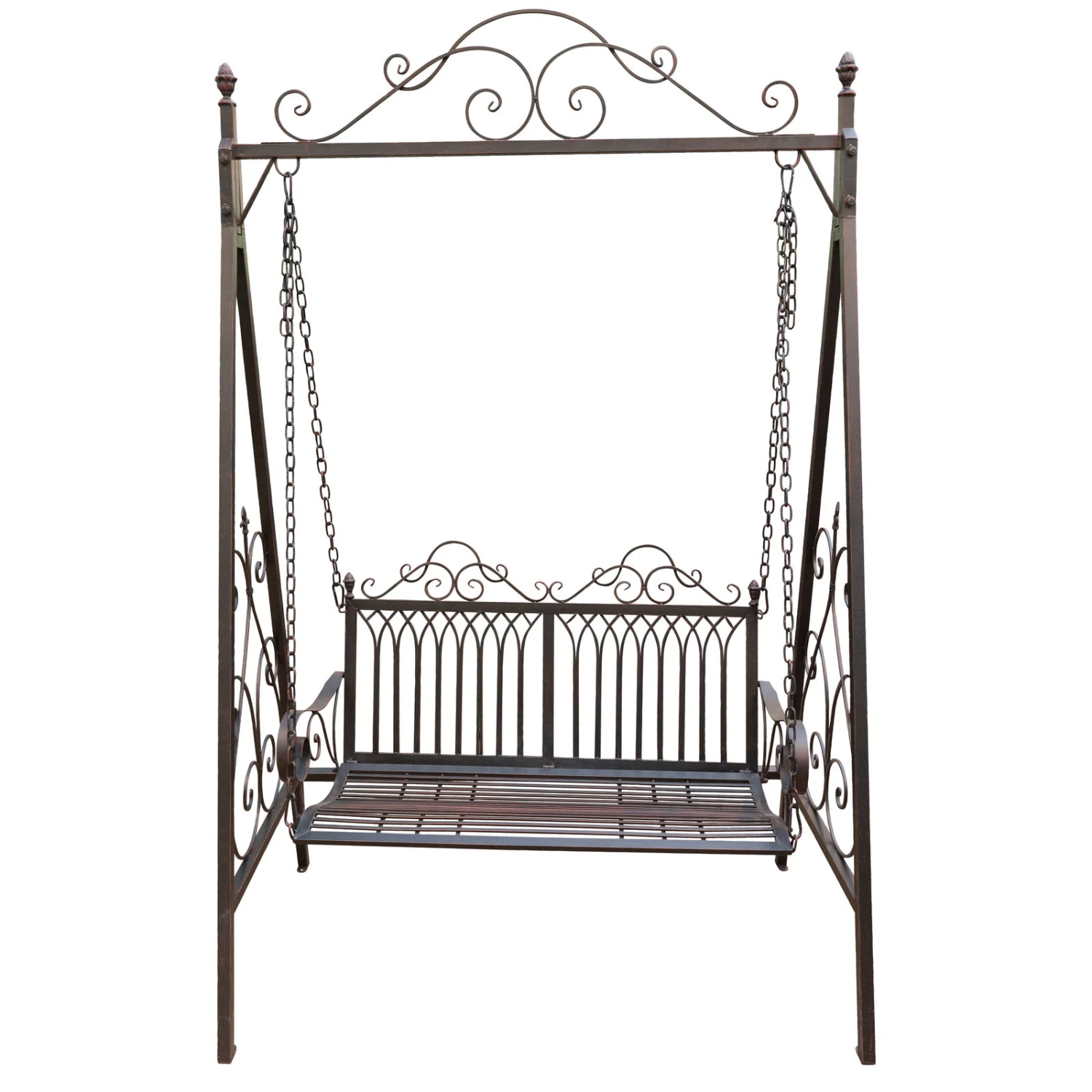 Metall-Schaukelbank Bordeaux, Braun, Ca. 89 X 150 X 231 Cm 2 Metall-Schaukelbank Bordeaux, Braun, Ca. 89 X 150 X 231 Cm – Bild 2