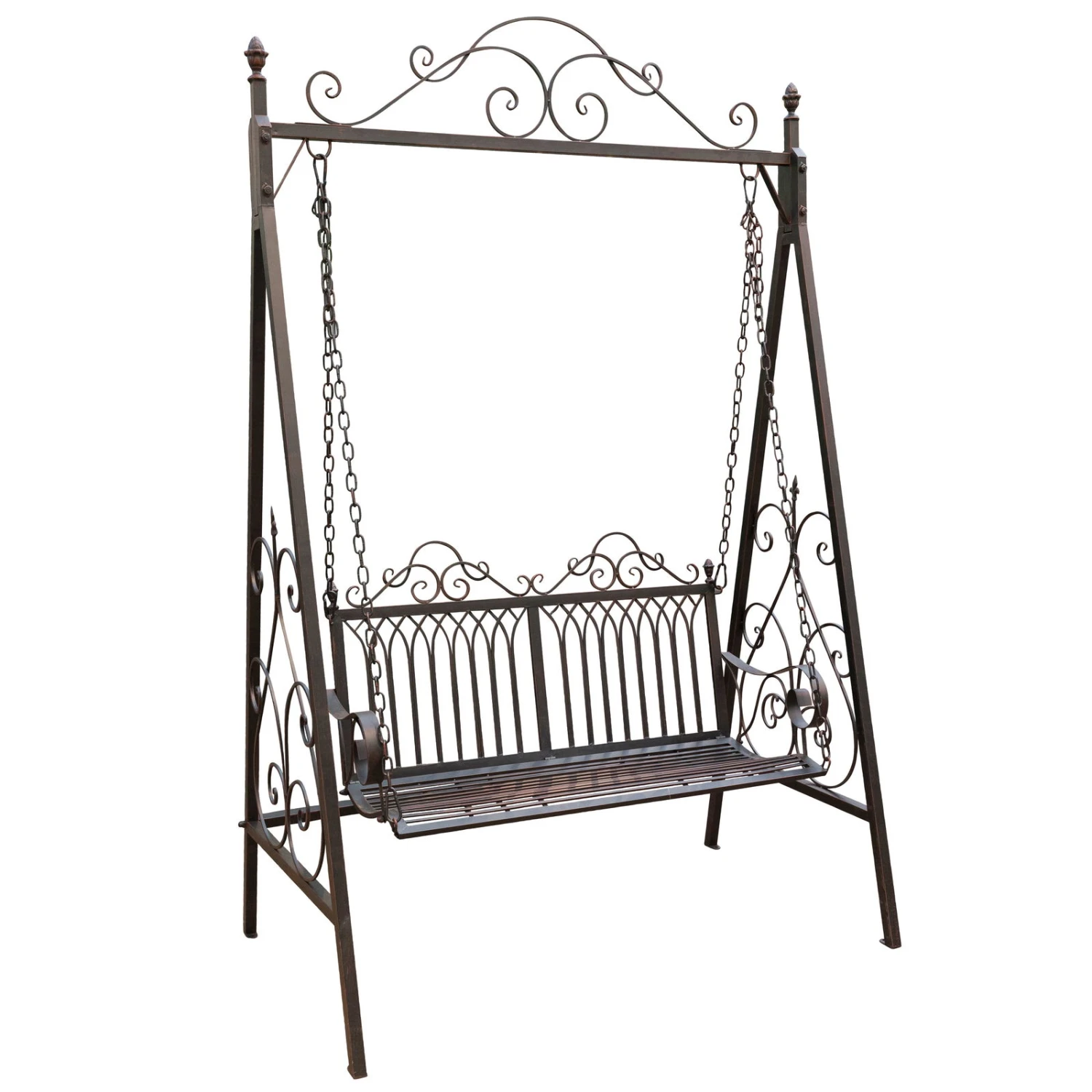 Metall-Schaukelbank Bordeaux, Braun, Ca. 89 X 150 X 231 Cm 1 Metall-Schaukelbank Bordeaux, Braun, Ca. 89 X 150 X 231 Cm