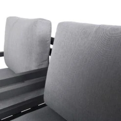 4-teilige Lounge-Gruppe 'Piazza', Tisch Mit Glasplatte, Inklusive Auflagen -Bio Pflanzen Verkauf 3910302532 Alu Loungergruppe Piazza 4tlg schwarz inkl Kissen grau Tisch mit Glasplatte 74485