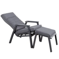 Loungesessel 'Paris', Grau/schwarz -Bio Pflanzen Verkauf 3910302694 Loungesessel Paris inkl Auflage 11 118552