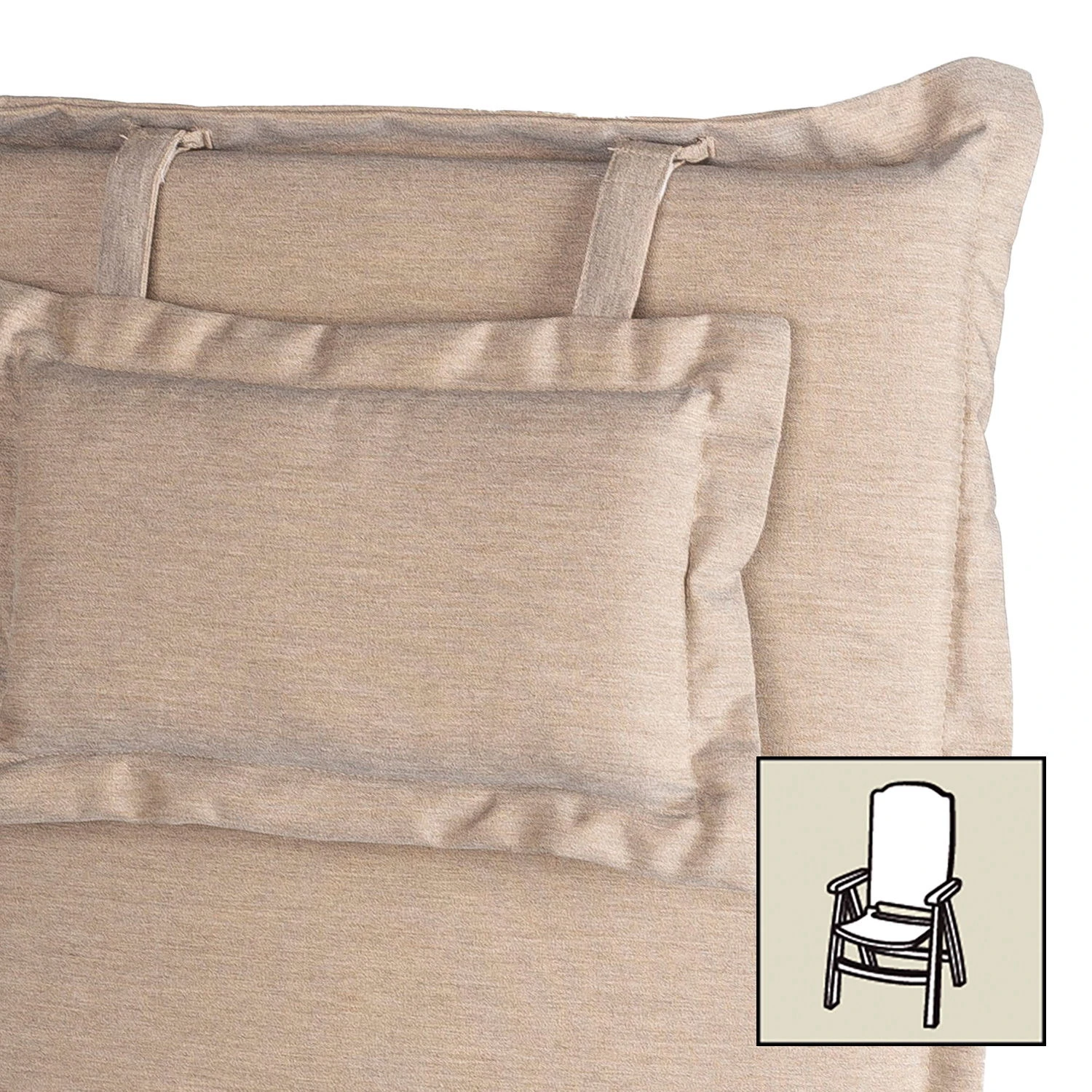 Hochlehnerauflage Vigore 60 Grau/braun Meliert, Ca. 129x54x8 Cm 1 Hochlehnerauflage Vigore 60 Grau/braun Meliert, Ca. 129x54x8 Cm