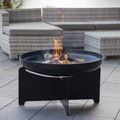 Edelstahl- Feuerstelle 'X 70', Schwarz, 40 X 75 Cm -Bio Pflanzen Verkauf 3920100744 Feuerschale X70 schwarz 2 109406