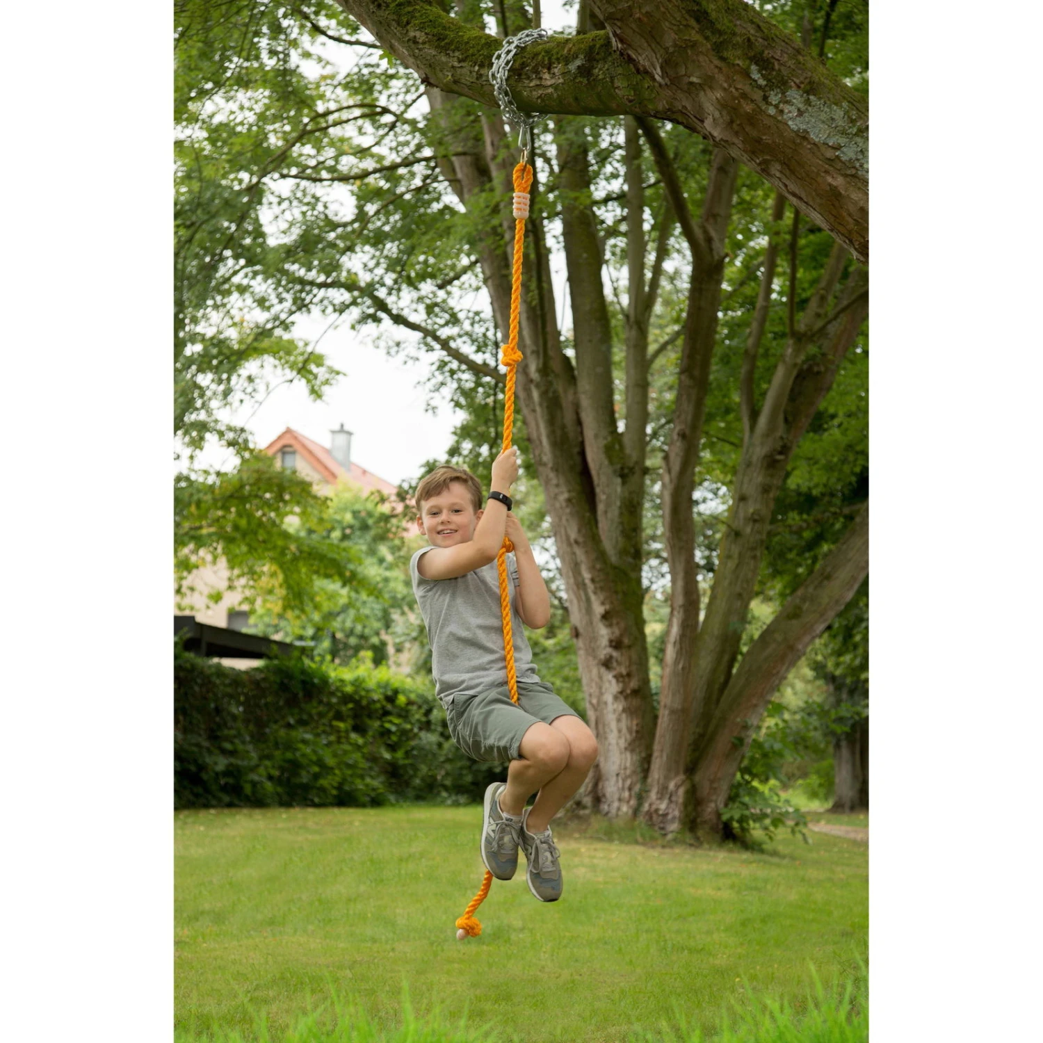 Kletterseil Mit 4 Knoten, Orange, L190 X Ø20 Cm 1 Kletterseil Mit 4 Knoten, Orange, L190 X Ø20 Cm